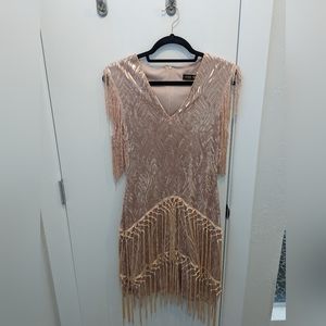 Champagne Flapper Style Dress